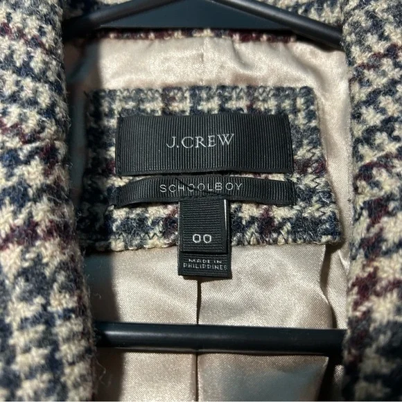 J Crew Schoolboy women’s blazer wool size 00 orange contrast under collar - Picture 4 of 10